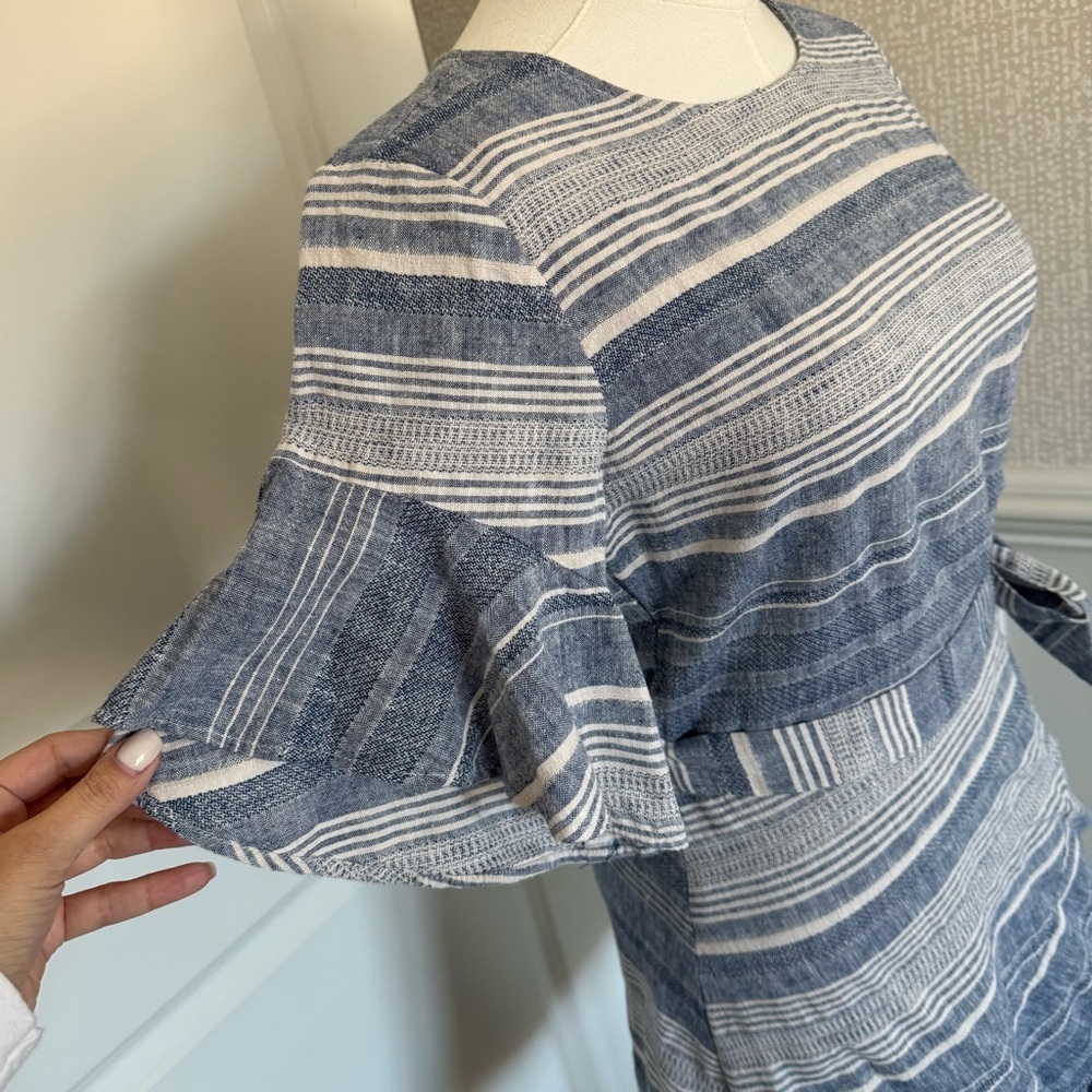 Express Blue and White Striped Mini Women’s Dress XS - Picture 4 of 9